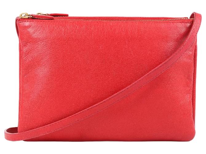Céline Celine Large Trio bag in Red Leather  ref.1326429
