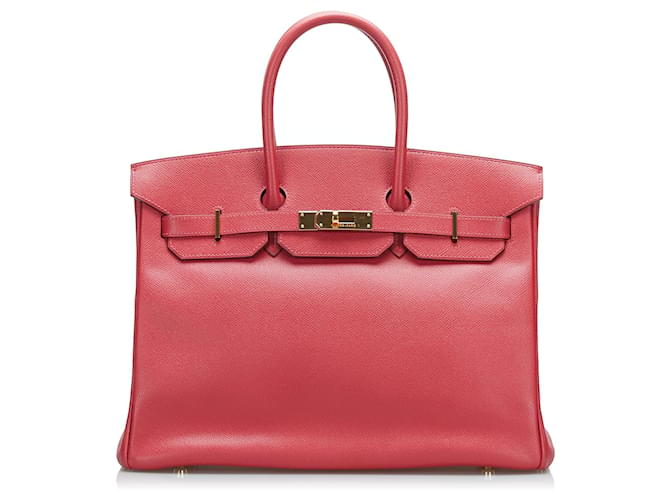 Birkin Hermès HERMES HandbagsLeather Red  ref.1326505