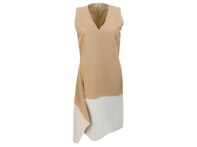 Autre Marque Reed Krakoff Ivory / Tan Leather Sleeveless Dress Beige  ref.1326527
