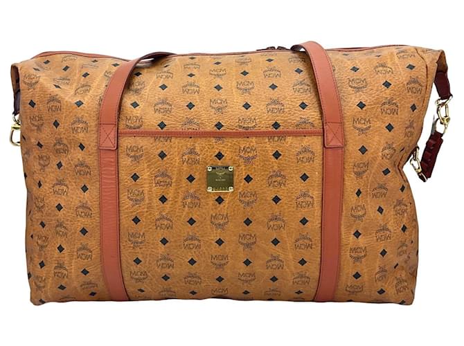 MCM Vintage Bag Travel Bag Weekender 55 Cognac Brown LogoPrint Bag  ref.1326554