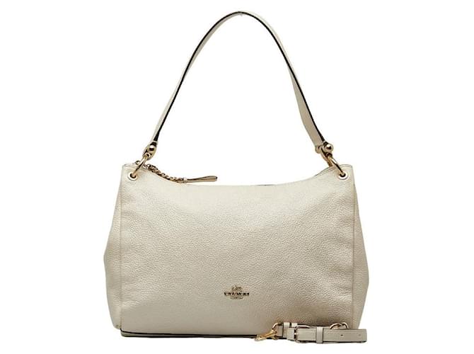 Coach Lederhandtasche Schultertasche 2WAY F28966 in sehr gutem Zustand Weiß  ref.1326590