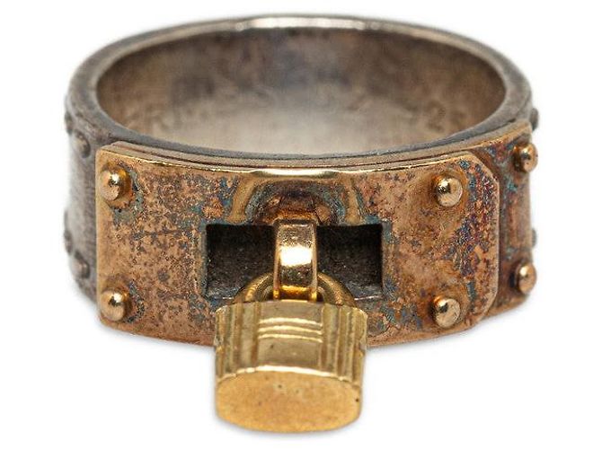 Hermès Anello Hallmark Hermes Argento Oro SV925