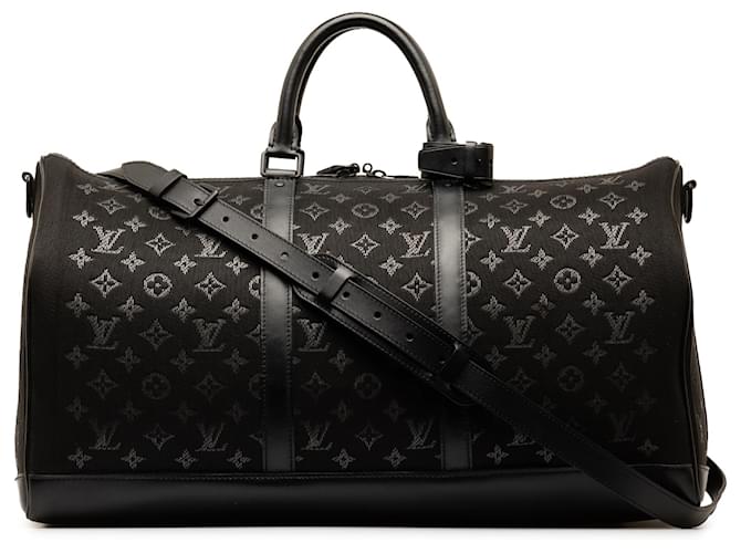 Louis Vuitton Black Monogram Light Up Keepall Bandouliere 50 Cloth  ref.1326786