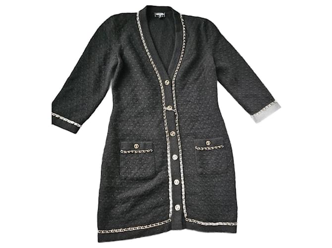 Chanel Dresses Black Cashmere  ref.1326803