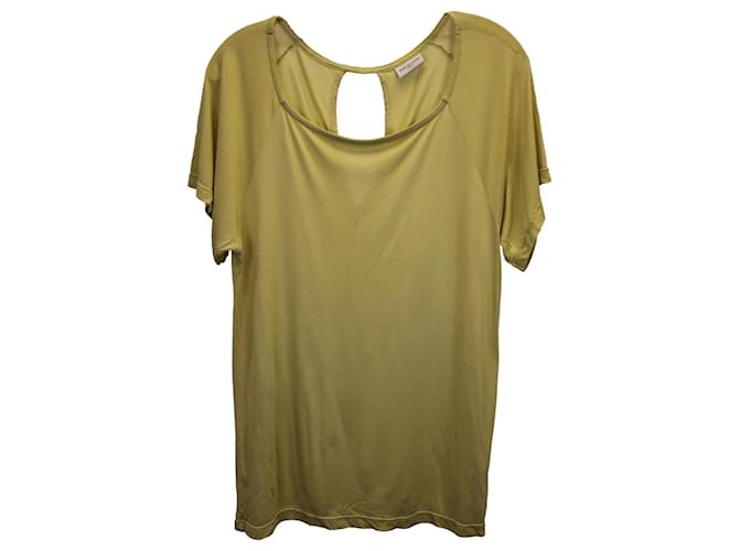 Dries Van Noten Cut-Out Back Top in Yellow Cotton  ref.1326818