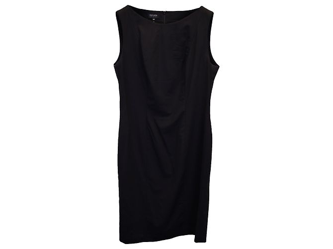 Escada Vestido Bainha Sem Mangas em Algodão Preto