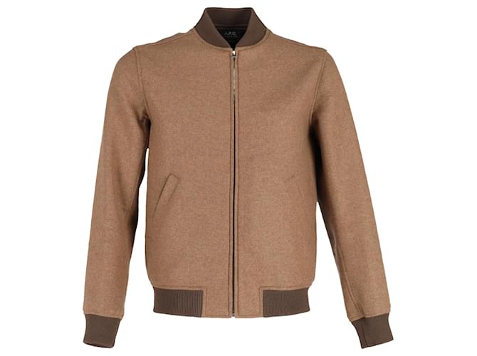Apc A.P.C. Bomber Jacket in Brown Wool  ref.1326829