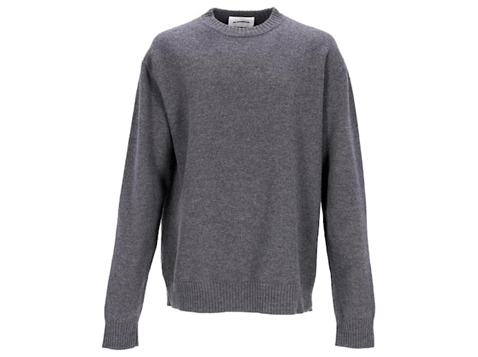 Jil Sander Crewneck Sweater in Grey Merino Wool  ref.1326848