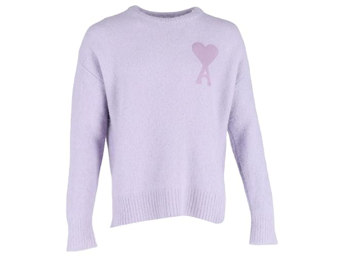 Ami Paris Logo Sweater in Purple Wool  ref.1326871