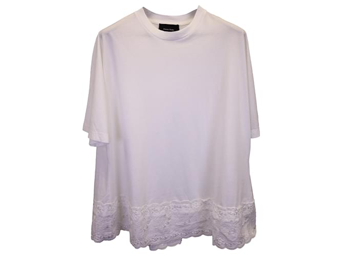Simone Rocha Lace-Trimmed T-shirt in White Cotton  ref.1326877