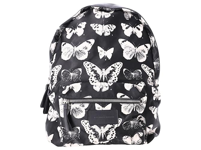 Alexander McQueen Butterfly-Print Backpack in Black Jacquard Cloth  ref.1326885