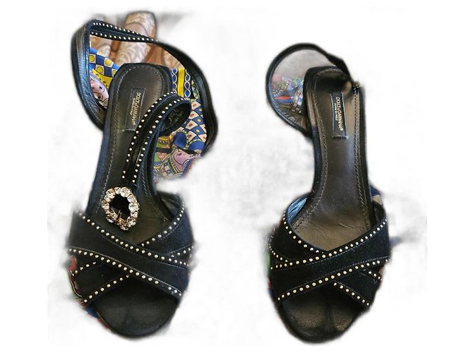 Sandali Dolce & Gabbana in velluto nero