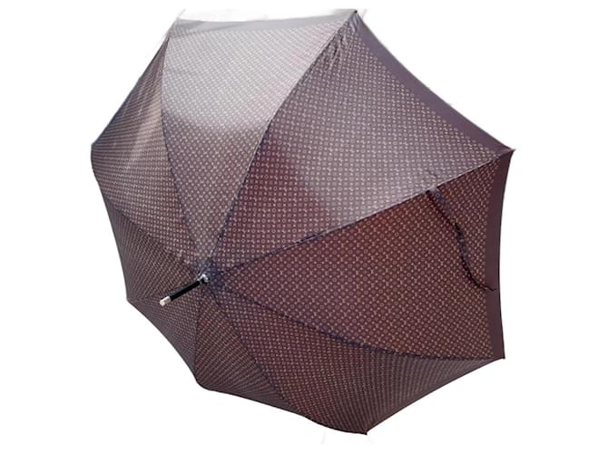 Louis Vuitton umbrella with a wooden handle Chocolate Cloth  ref.1326927
