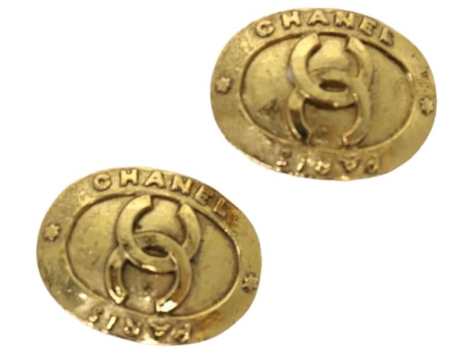 CHANEL Earring Gold CC Auth am5967 Golden Metal  ref.1326990