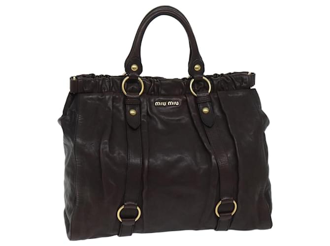 Miu Miu Hand Bag Leather Brown Auth yk11472  ref.1327007