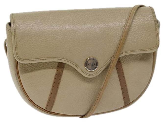 Christian Dior Bolso De Hombro Cuero Beige Auth bs13271  ref.1327050