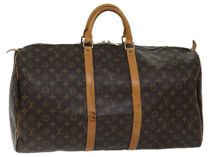 Louis Vuitton Monogram Keepall 55 Boston Bag M41424 LV Auth 69919 Cloth  ref.1327056