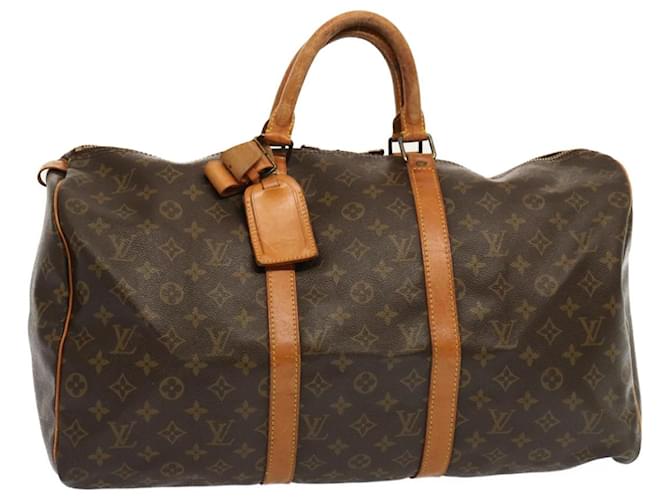 Louis Vuitton Monogram Keepall 50 Boston Bag M41426 LV Auth 70015 Cloth  ref.1327078