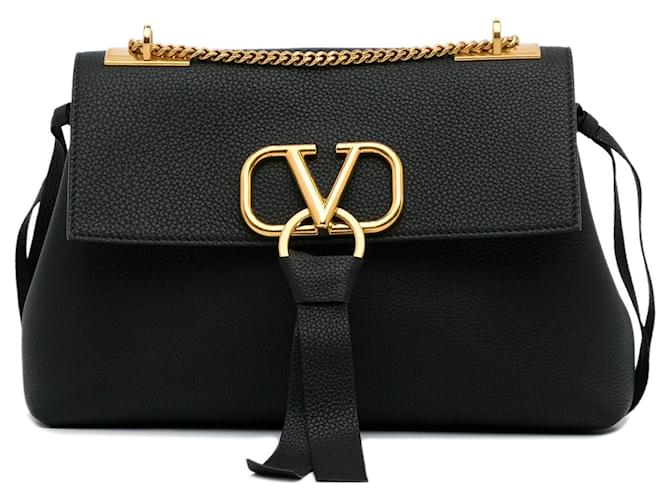 VALENTINO GARAVANI Handbags Vring Black Leather  ref.1327315