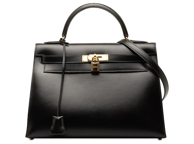 Hermès HERMES Handbags Kelly 32 Black Leather  ref.1327318