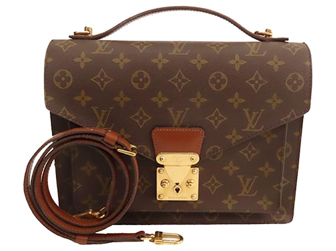LOUIS VUITTON Handbags Monceau Brown Cloth  ref.1327433
