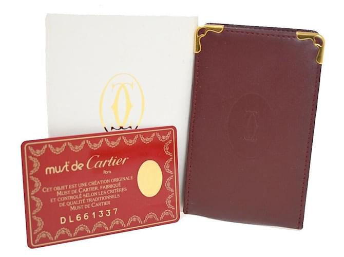 Cartier Must de Cartier Bordeaux Couro  ref.1327439