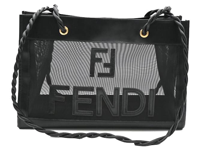 Fendi Zucca Black Leather  ref.1327483