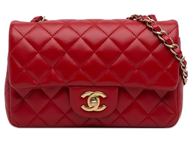 CHANEL Handbags Timeless/classique Red Leather  ref.1327494