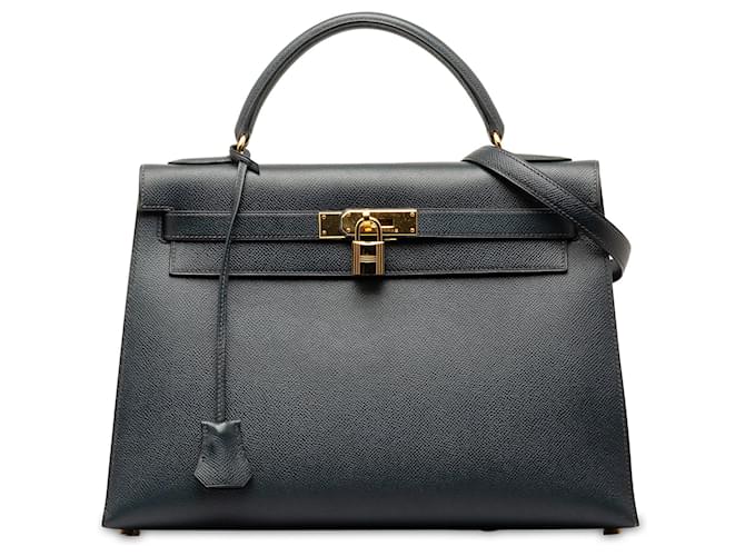 Hermès HERMES Handbags Kelly 32 Blue Leather  ref.1327550