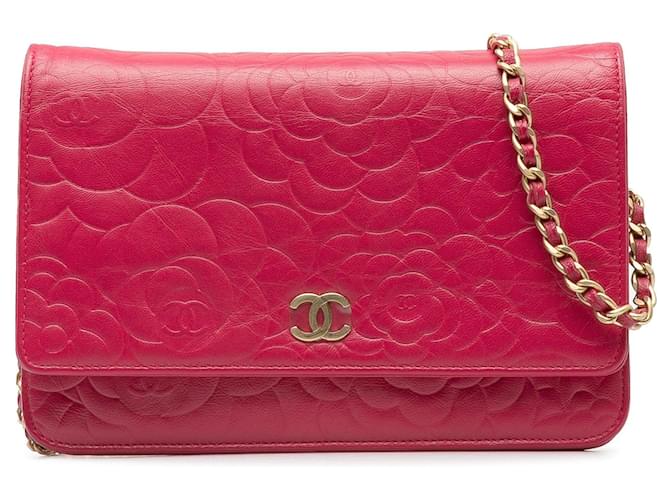 CHANEL Handbags Wallet On Chain Timeless/classique Pink Leather  ref.1327557