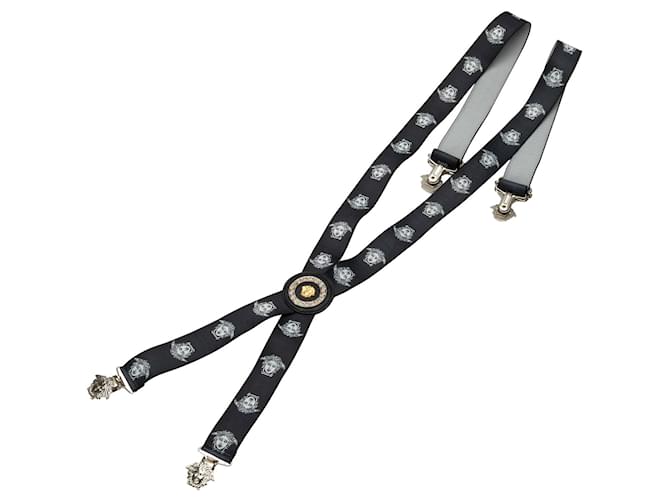 Black Versace Medusa Suspenders  ref.1327678