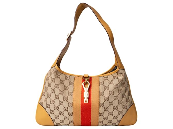 Gucci GG Monogram Jackie Shoulder Bag Beige Cloth  ref.1327679