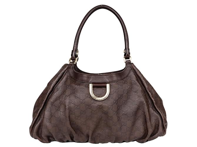 Gucci GG Monogram Abbey Hobo Bag Brown Leather  ref.1327686