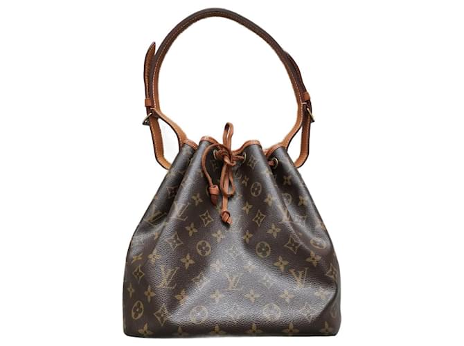 Noe Sac seau Louis Vuitton Petit Noé Cuir Marron  ref.1327699