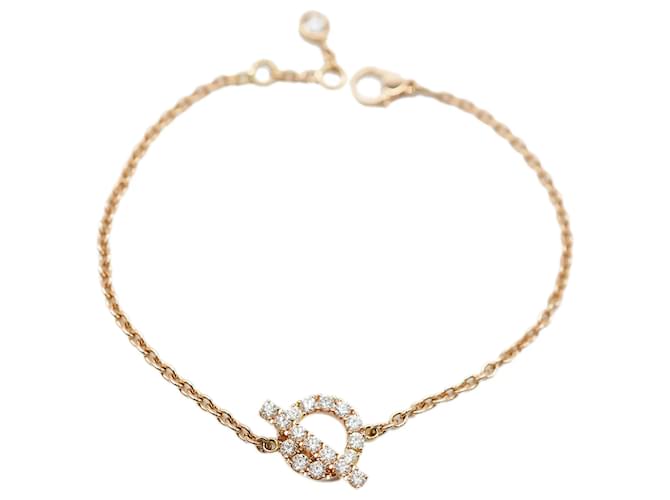 Hermès Finesse Bracelet in 18k Rose Gold 0.55 ctw Metallic Metal Pink gold  ref.1327715