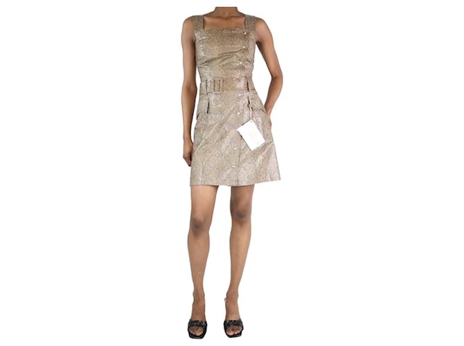 Nanushka Brown snakeskin belted dress - size XS Polyurethane  ref.1327813