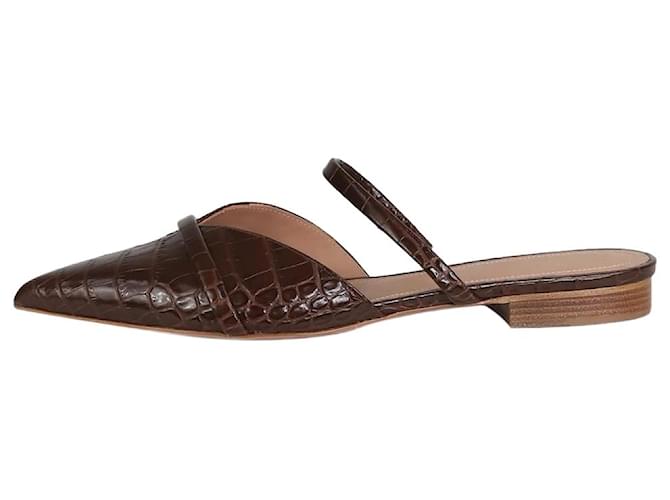 Autre Marque Brown embossed mules - size EU 39 (Uk 6) Leather  ref.1327820