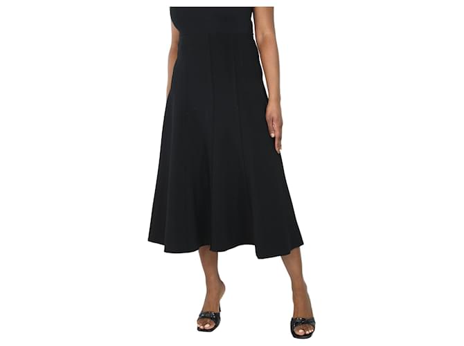 Norma Kamali Black panelled A-line midi skirt - size L  ref.1327821