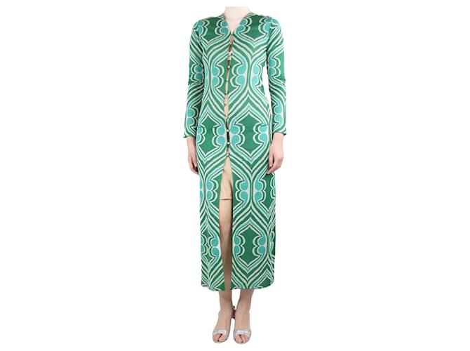 Etro Green jacquard knit midi dress - size UK 8 Viscose  ref.1327828