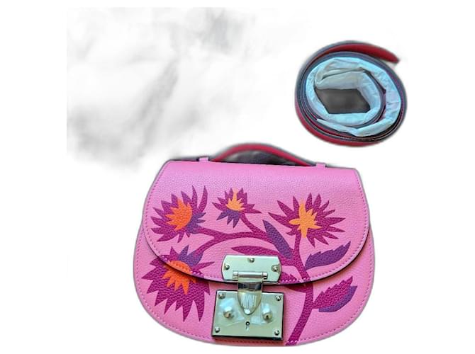 Moynat Flowers Pink Leather  ref.1327853