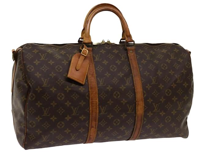 Louis Vuitton Monogram Keepall Bandouliere 50 Boston Bag M41416 LV Auth mr041 Cloth  ref.1327888