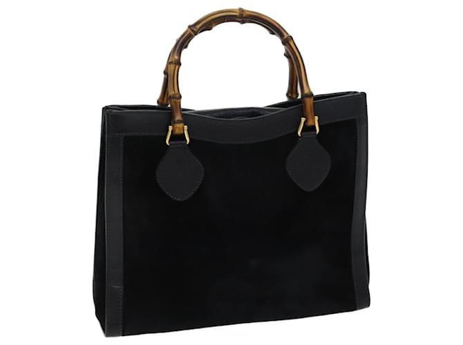 GUCCI Bamboo Tote Bag Suede Black Auth 70244  ref.1327922