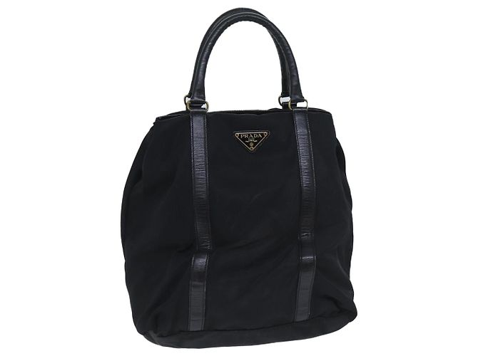 PRADA Borsa a Mano Nylon Nero Auth bs13283