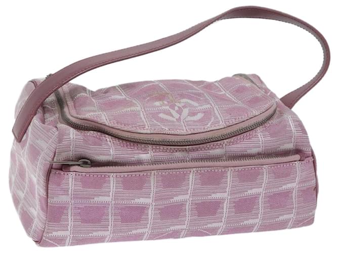 CHANEL New Travel Line Vanity Cosmetic Pouch Nylon Pink CC Auth ep3706  ref.1327961