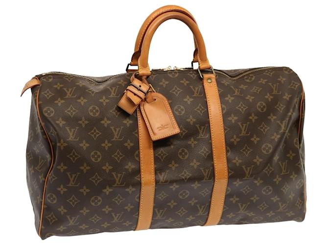 Louis Vuitton Monogram Keepall 50 Boston Bag M41426 LV Auth 67999 Cloth  ref.1327969