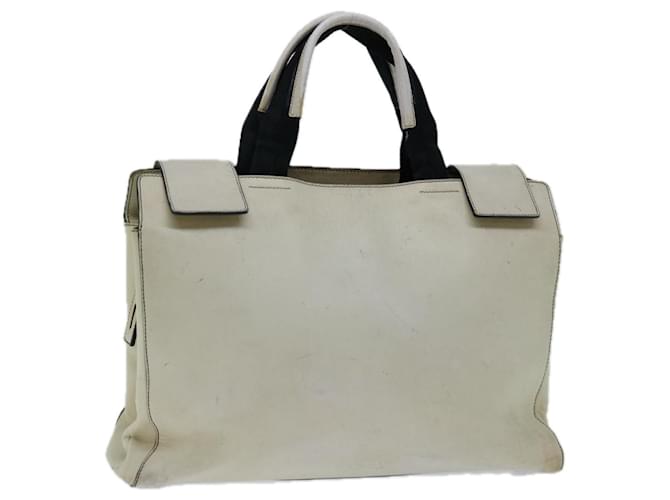PRADA Hand Bag Leather White Auth ar11644b  ref.1327983