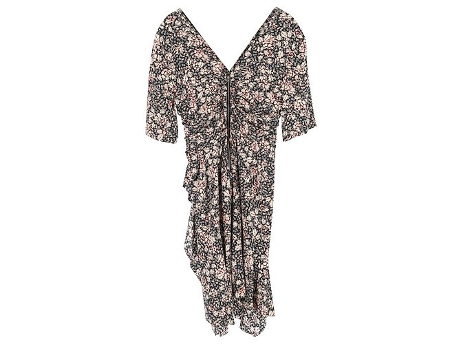 Miniabito stampato Isabel Marant in viscosa nera Nero