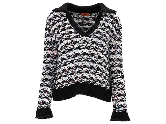 Missoni Collared Sweater in Black Wool  ref.1328051