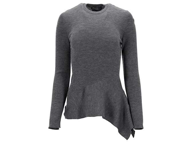 Salvatore Ferragamo Peplum Sweater in Grey Wool  ref.1328056