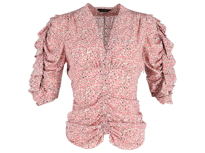 Isabel Marant Ruffled Blouse in Pink Cotton  ref.1328059